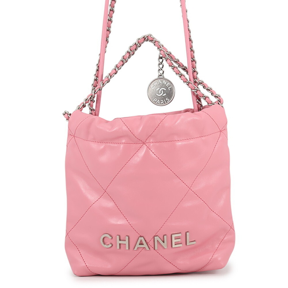 Chanel handbag CHANEL 22 Mini Coco Mark Shiny Calfskin AS3980 2-way shoulder ...